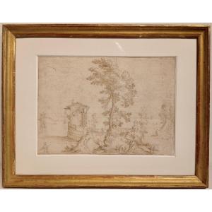 Cantagallina, Old Drawing Italy 17th Century