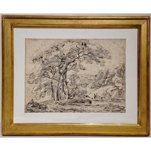 Franz Kobell (1749-1822) Ink On Paper Late 18th Century