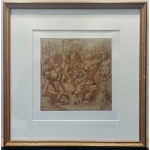 Taddeo Zuccaro (1529-1566), Roman Camp Scene, Pen And Brown Wash On Paper.