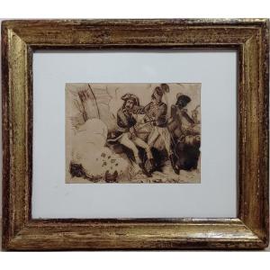 Jules Rollet, Napoleonic Wars, Ink On Paper, 19th Century.
