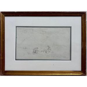 Karl Girardet (1813-1871) Graphite On Paper, 19th Century.