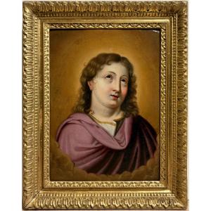 Young Jesus, French School Of The 17th Century, Oil On Copper.
