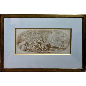 Heracles And The Lion Of Nemea, 17th Century Italian School.