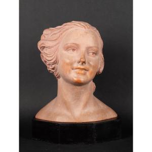 Bust Of Girl, Terracotta, Dh Chiparus. Art Deco, France, 1920s/30s