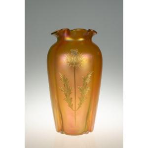 Iridescent Vase, Harrach, Bohemian, Art Nouveau, Circa 1900