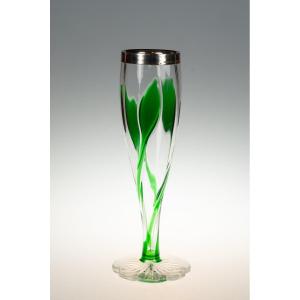 Vase With Silver Fittings, Stuart & Sons, Art Nouveau, England, 1901.