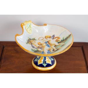 Cup On Foot, Majolica, Neo-renaissance, Italy, 19th/20th Century