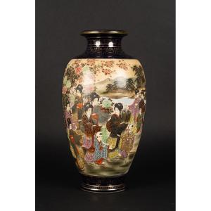Figure Vase, Satsuma, Gyokusen, Japan, Meiji / Taisho Era, Early 20th Century.