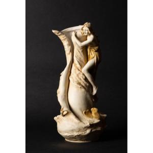Vase - Nymph On A Shell, Royal Dux, Circa 1900.
