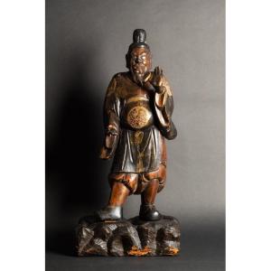 Polychrome Wooden Sculpture, Japan, Edo Period (1603-1868). 