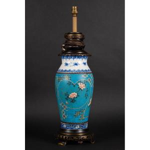 Lamp - Vase, Cloisonné Totai Shippo, Japan, Meiji Era (1868-1912).