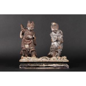 Two Celestial Generals, Japan, Edo Period, 17th Century. 