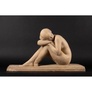 Seated Girl, Amadeo Gennarelli (1881-1943), Art Deco, France, 1920s-1930s.