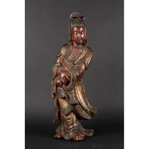 Guanyin, Polychrome Wood, China, Qing Dynasty (1644-1912).