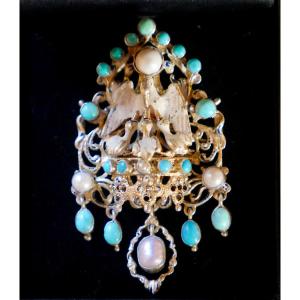 Jewelry - Silver Brooch Austro-hungarian / Pendant - Art Nouveau