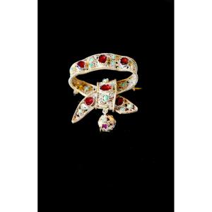 Jewelry - Enamelled Silver Brooch