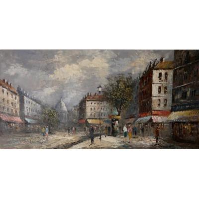 Painting - Oil On Canvas - View Of Paris - W.lawton