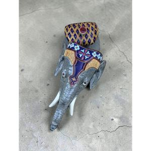 Sarreguemines Faience Elephant Fountain