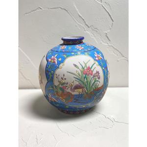 Large Ball Vase, La Louvière Enamels