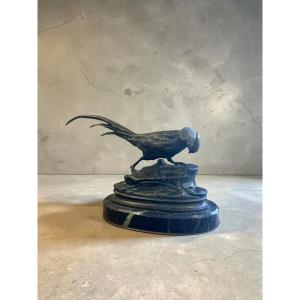 Bronze Pheasant Sculpture Signed By Arcon