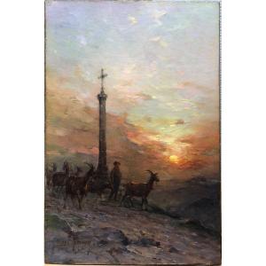 Georges R. Ricard-cordingley (1873-1939) Shepherd In The Basque Country