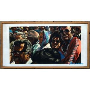 Barry Mitchell (1953) The Spectators - English Painter