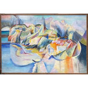Sine Mackinnon (1901-1996) Cubism - Cliffs On The Sea - Circa 1920 - Ireland