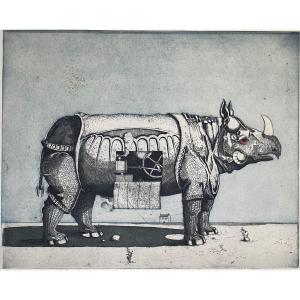 Friedrich Meckseper (1936-2019) The Rhinoceros Nashorn 1962 