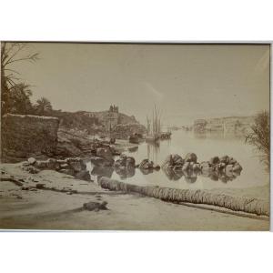 Port Of Aswan 1865 Albumen Print
