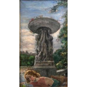 Yasushi Tanaka (1886-1941) Paris Luxembourg Gardens 