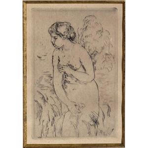 Pierre-auguste Renoir (1841-1919) Nude Etching Early 20th Century