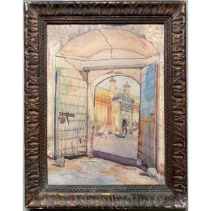 Orientalist Watercolour Signed To Be Identified Dated 1934