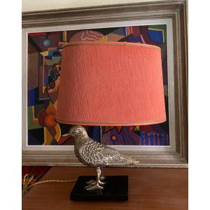 1960 Lamp With Gilded Metal Bird Design