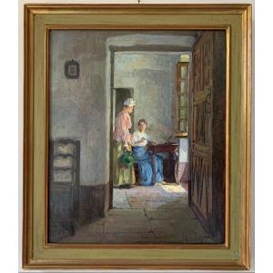 "the Conversation" By Eugène Selmy (1874-1945)
