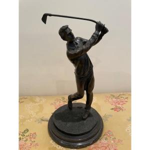 Bronze "golfer"  20th Century Foundry Stamp 