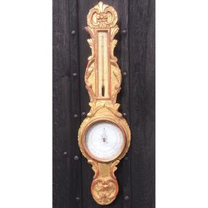 Barometer In Golden Wood, Louis XV Period. France Mid 18th Century.