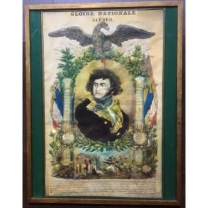 Large Framed Epinal Picture "kléber". Pellerin Printing Press. France Mid 19th Century.
