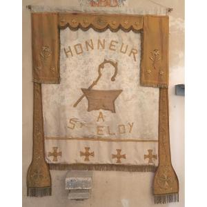 Large Saint Eloi Processional Banner. Fabric And Embroidery. France, Mid-19th Century. 