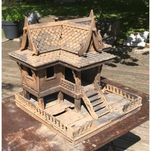 Wooden Spirit House From Animist And Hindu Rituals. Thailand, Early 20th Century.