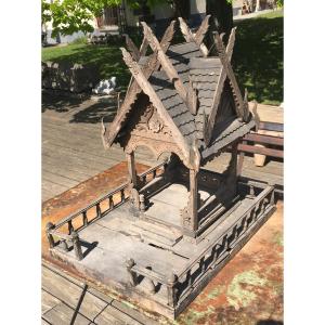 Wooden Spirit House From Animist And Hindu Rituals. Thailand, Early 20th Century.