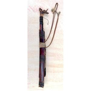 Old Mandau Sword In Iron, Deer Antler And Wood. Dayak, Borneo (kalimantan), Indonesia 19th Century.