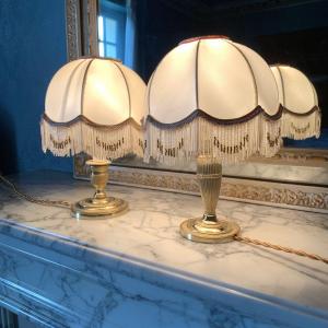 Gilded Bronze Table Lamps / Hair Lamps