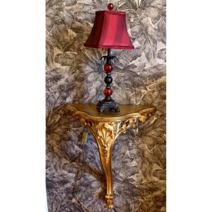 Gilded Wood Applique Console 20th Century