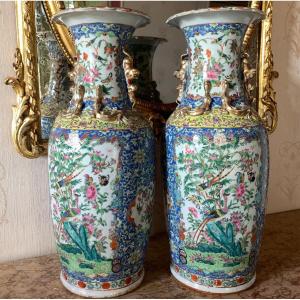 Pair Of Vases 19th Century Canton (h.61 Cm)