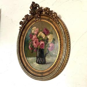 Flower Painting, Hsp “still Life With Flowers” Circa 1900