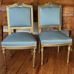 Pair Of Louis XVI Style Chairs Circa 1900
