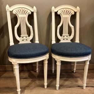 Pair Of Louis XVI Style Lyre Chairs