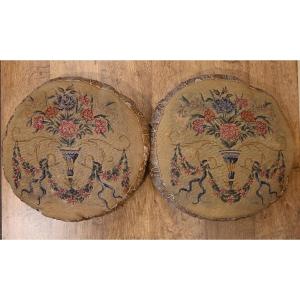 Pair Of 19th Century Petits-points Tapestry Cushions - No. 1256
