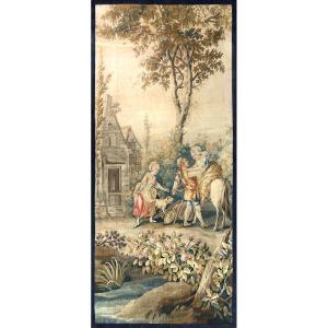 Fragment Of Aubusson Manufacture Tapestry From 18th Century - L1m16xh2m62 - N° 1195