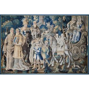 Mid 17th Century Aubusson Tapestry - The Coronation Of Melinte And Ariana - L3m70xh2m30 - N° 1387
